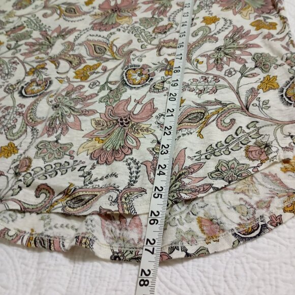Rachel Zoe Womens Floral 100% Linen Blouse Top Size L Bohemia - Picture 8 of 8